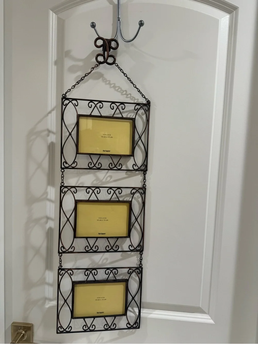 NEW Pier 1 Imports Brushed Copper Twisted Triple Frame Wall Hanger